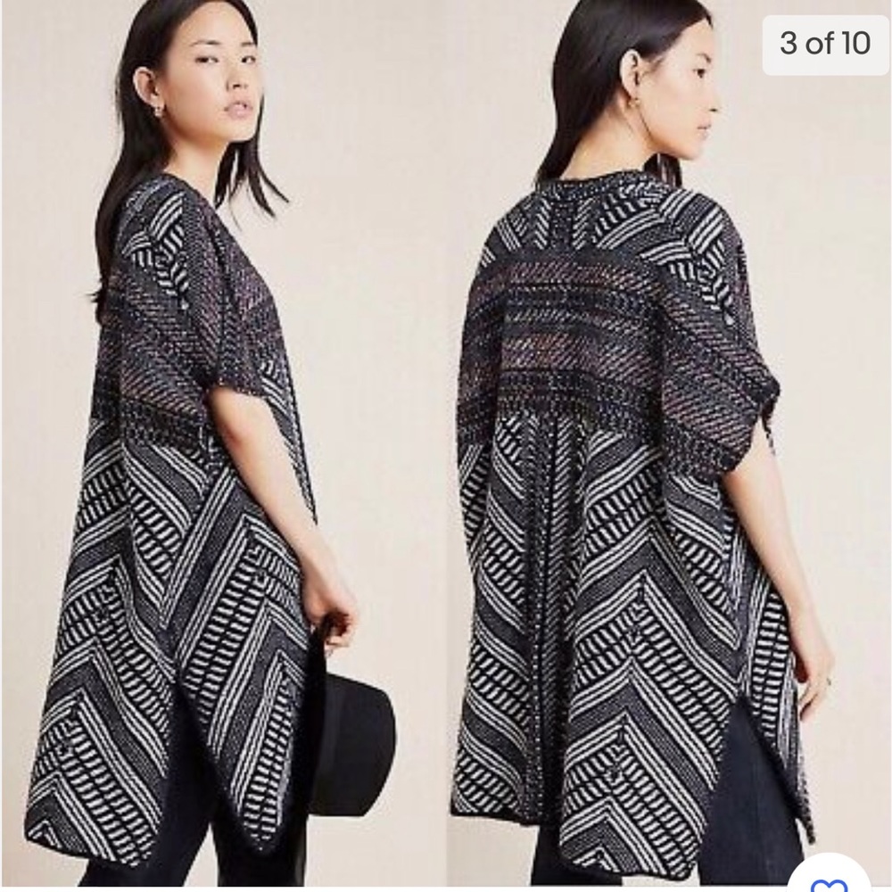 Anthropologie Molly Bracken Sally Geo Pattern Cardigan poncho